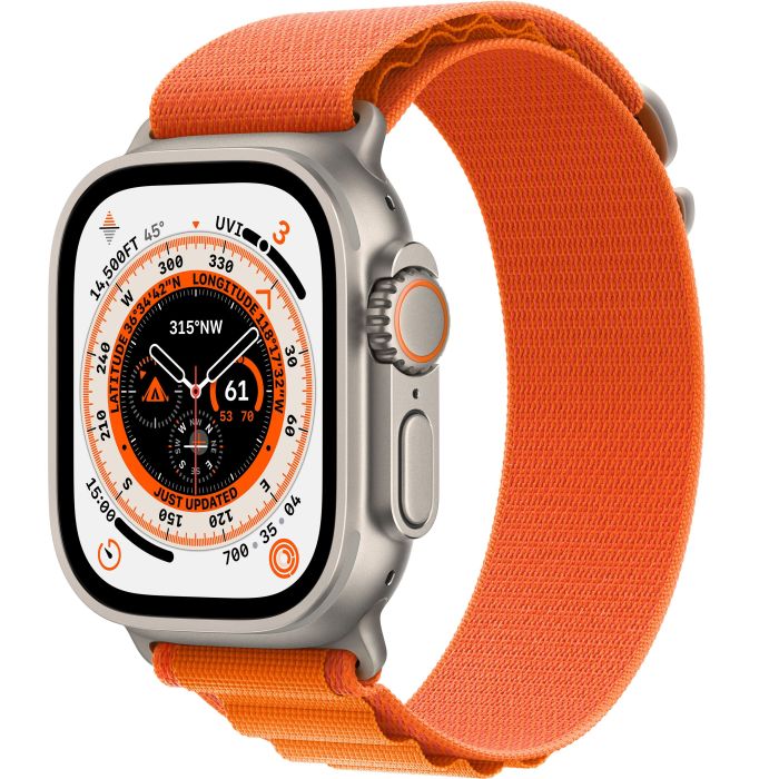 Apple Watch Ultra GPS + Cellular, 49 мм, корпус из титана, ремешок Alpine оранжевого цвета